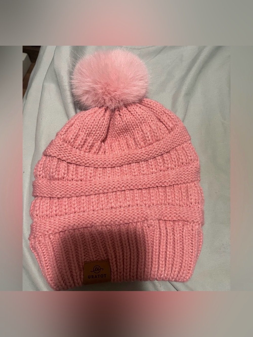 Pink Knit Beanie - Picture 1 of 3